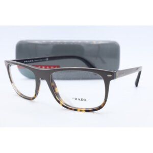 New Prada VPR 03R TFL-1O1 Havana Cat Eye Eyeglasses Clear Lenses 55mm